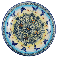 A picture of a Polish Pottery 7.25" Dessert Plate (Butterflies in Flight) | T131S-WKM as shown at PolishPotteryOutlet.com/products/725-dessert-plate-butterflies-in-flight