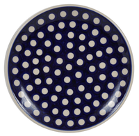 A picture of a Polish Pottery 7.25" Dessert Plate (Hello Dotty) | T131T-9 as shown at PolishPotteryOutlet.com/products/7-25-dessert-plate-hello-dotty