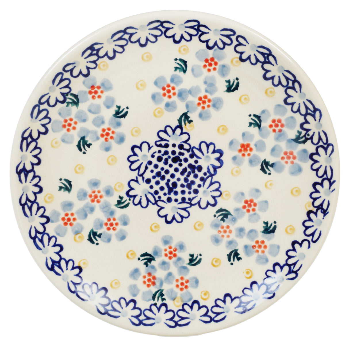 Plate, Round, Dessert, 7.25" in "Periwinkles & Pinwheels" by Manufaktura | T131T-AS42