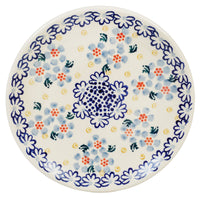 A picture of a Polish Pottery 7.25" Dessert Plate (Periwinkles & Pinwheels) | T131T-AS42 as shown at PolishPotteryOutlet.com/products/7-25-dessert-plate-periwinkles-and-pinwheels
