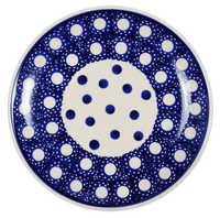 A picture of a Polish Pottery 7.25" Dessert Plate (Polka Dot Party) | T131T-AS52 as shown at PolishPotteryOutlet.com/products/7-25-dessert-plate-polka-dot-party