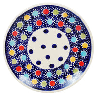 A picture of a Polish Pottery 7.25" Dessert Plate (Neon Dots) | T131T-AS54 as shown at PolishPotteryOutlet.com/products/7-25-dessert-plate-neon-dots