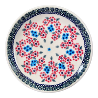 A picture of a Polish Pottery 7.25" Dessert Plate (Floral Symmetry) | T131T-DH18 as shown at PolishPotteryOutlet.com/products/7-25-dessert-plate-floral-symmetry-t131t-dh18