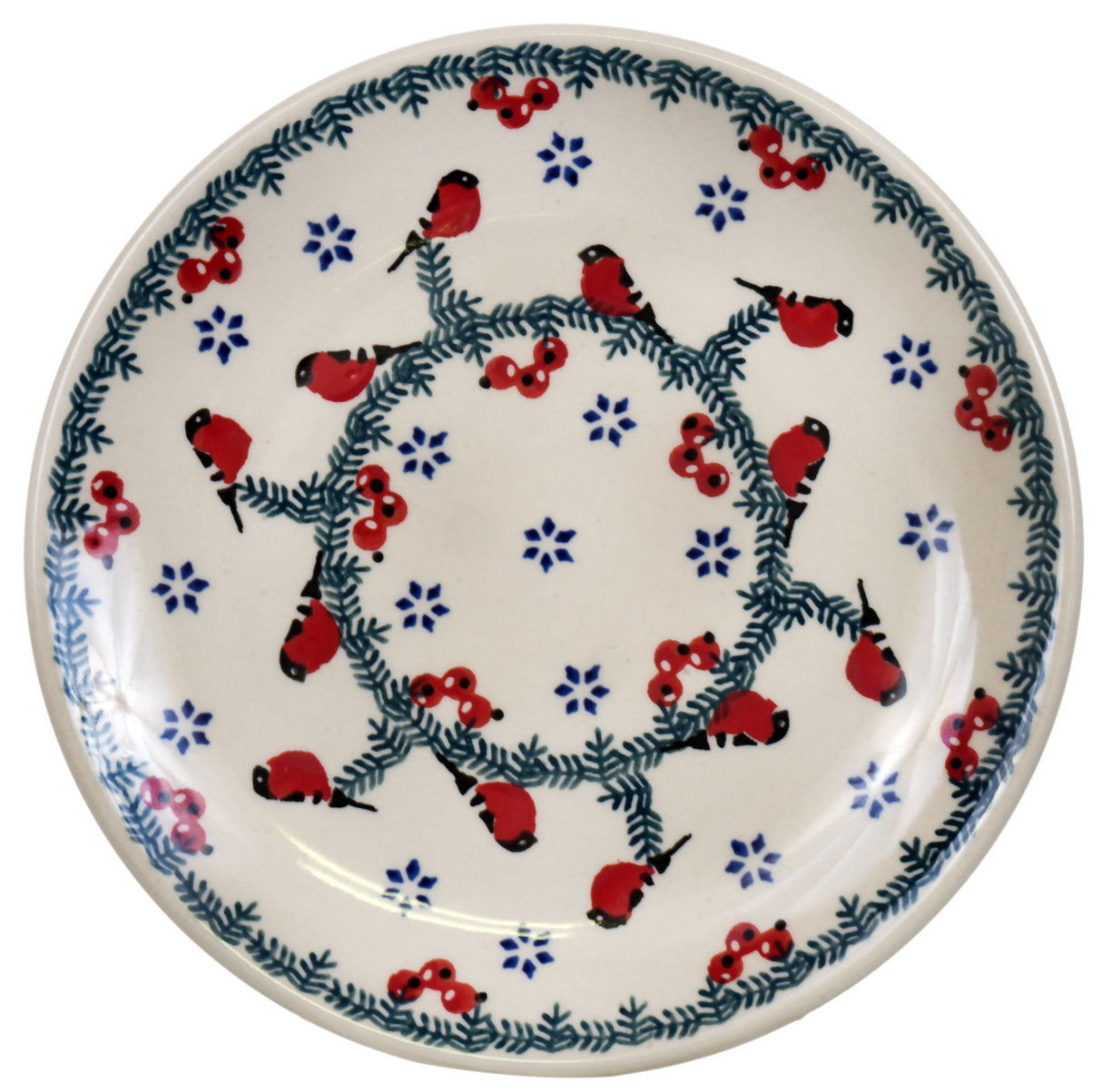 Plate, Round, Dessert, 7.25" in "Red Bird" by Manufaktura | T131T-GILE