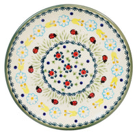 A picture of a Polish Pottery 7.25" Dessert Plate (Lady Bugs) | T131T-IF45 as shown at PolishPotteryOutlet.com/products/725-dessert-plate-lady-bugs