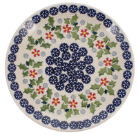 A picture of a Polish Pottery 7.25" Dessert Plate (Holly in Bloom) | T131T-IN13 as shown at PolishPotteryOutlet.com/products/round-dessert-plate-t131t-in13