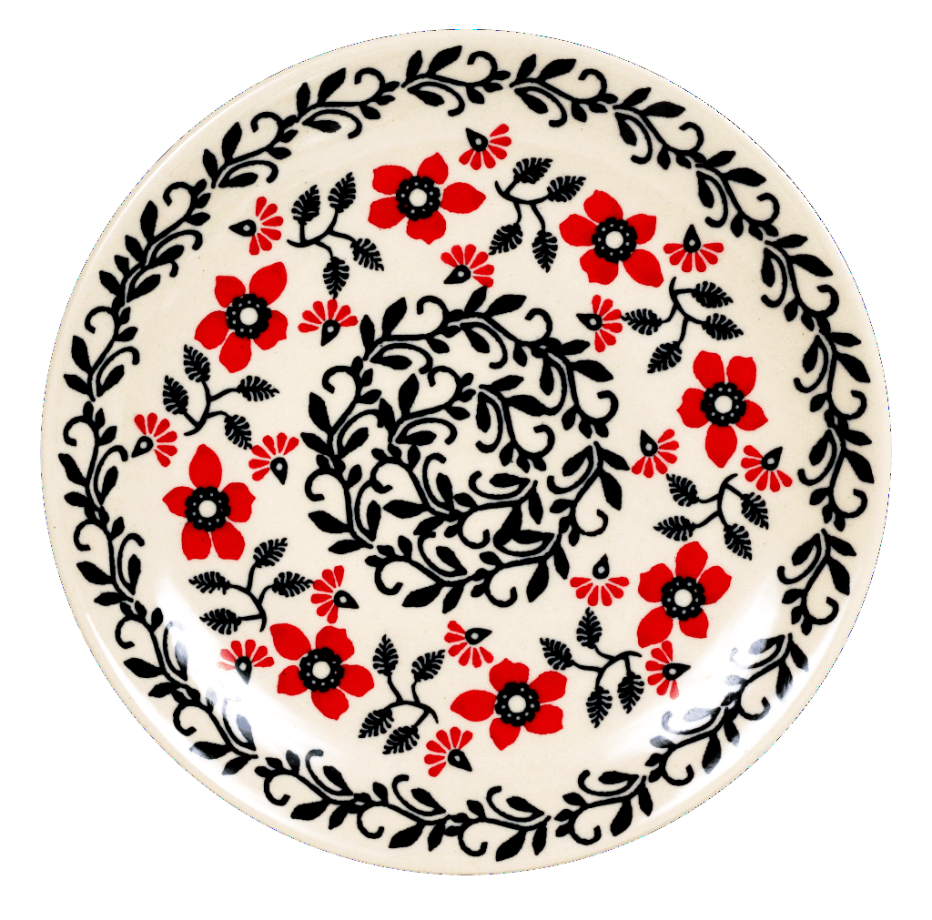 Plate, Round, Dessert, 7.25" in "Scarlet Garden" by Manufaktura | T131T-KK01