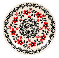 A picture of a Polish Pottery 7.25" Dessert Plate (Scarlet Garden) | T131T-KK01 as shown at PolishPotteryOutlet.com/products/7-25-dessert-plate-scarlet-garden