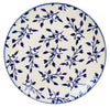 Polish Pottery 7.25" Dessert Plate (Blue Spray) | T131T-LISK at PolishPotteryOutlet.com