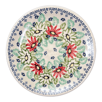 A picture of a Polish Pottery 7.25" Dessert Plate (Daisy Crown) | T131T-MC20 as shown at PolishPotteryOutlet.com/products/7-25-dessert-plate-daisy-crown-t131t-mc20