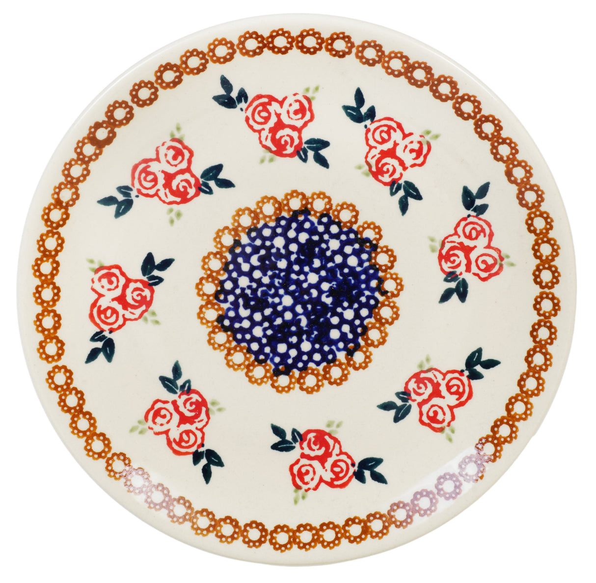 Plate, Round, Dessert, 7.25" in "Parade of Roses" by Manufaktura | T131T-MCR1