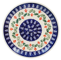A picture of a Polish Pottery 7.25" Dessert Plate (Holiday Cheer) | T131T-NOS2 as shown at PolishPotteryOutlet.com/products/7-25-dessert-plate-holiday-cheer