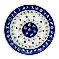 A picture of a Polish Pottery 7.25" Dessert Plate (Starry Wreath) | T131T-PZG as shown at PolishPotteryOutlet.com/products/7-25-dessert-plate-starry-wreath-t131t-pzg