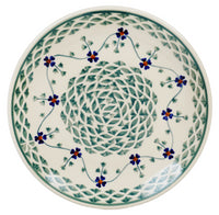 A picture of a Polish Pottery 7.25" Dessert Plate (Woven Pansies) | T131T-RV as shown at PolishPotteryOutlet.com/products/725-dessert-plate-woven-pansies