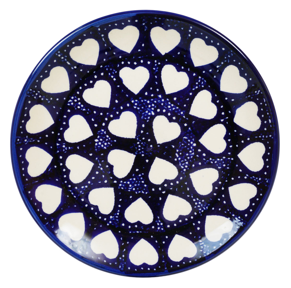 Plate, Round, Dessert, 7.25" in "Sea of Hearts" by Manufaktura | T131T-SEA