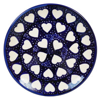 A picture of a Polish Pottery 7.25" Dessert Plate (Sea of Hearts) | T131T-SEA as shown at PolishPotteryOutlet.com/products/7-25-dessert-plate-sea-of-hearts