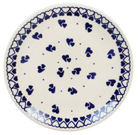 A picture of a Polish Pottery 7.25" Dessert Plate (Heart-2-Heart) | T131T-SE as shown at PolishPotteryOutlet.com/products/725-dessert-plate-heart2heart