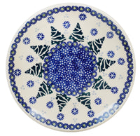 A picture of a Polish Pottery 7.25" Dessert Plate (Snowy Pines) | T131T-U22 as shown at PolishPotteryOutlet.com/products/725-dessert-plate-snowy-pines