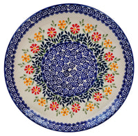 A picture of a Polish Pottery 10" Dinner Plate (Flower Power) | T132T-JS14 as shown at PolishPotteryOutlet.com/products/10-dinner-plate-flower-power