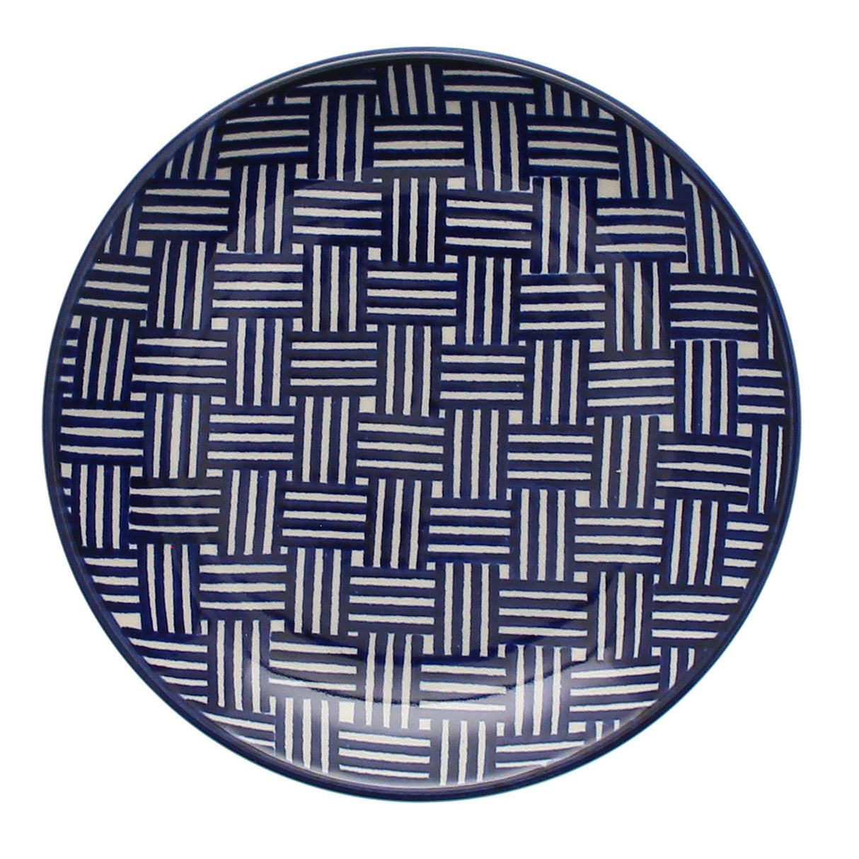 Plate, Round, Dessert, 7.25" in "Blue Basket Weave" by Manufaktura | T131U-32