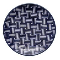 A picture of a Polish Pottery 7.25" Dessert Plate (Blue Basket Weave) | T131U-32 as shown at PolishPotteryOutlet.com/products/7-25-dessert-plate-blue-basket-weave