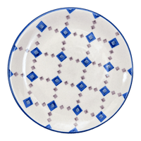 A picture of a Polish Pottery 7.25" Dessert Plate (Diamond Quilt) | T131U-AS67 as shown at PolishPotteryOutlet.com/products/7-25-dessert-plate-diamond-quilt-t131u-as67