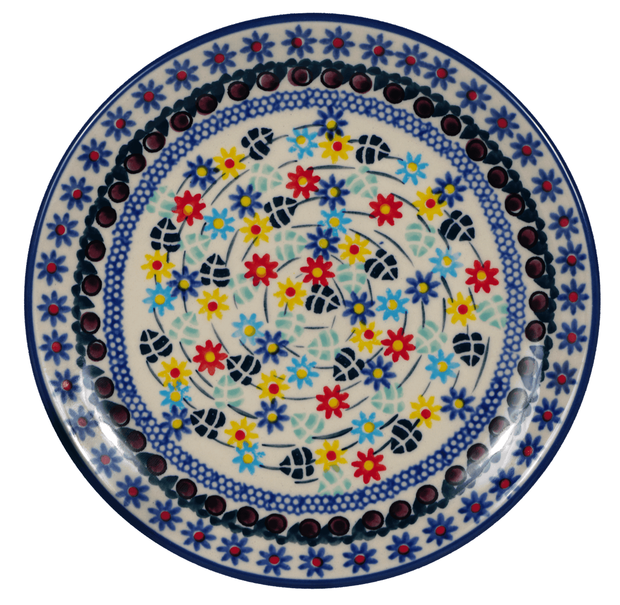 Plate, Round, Dessert, 7.25" in "Floral Swirl" by Manufaktura | T131U-BL01