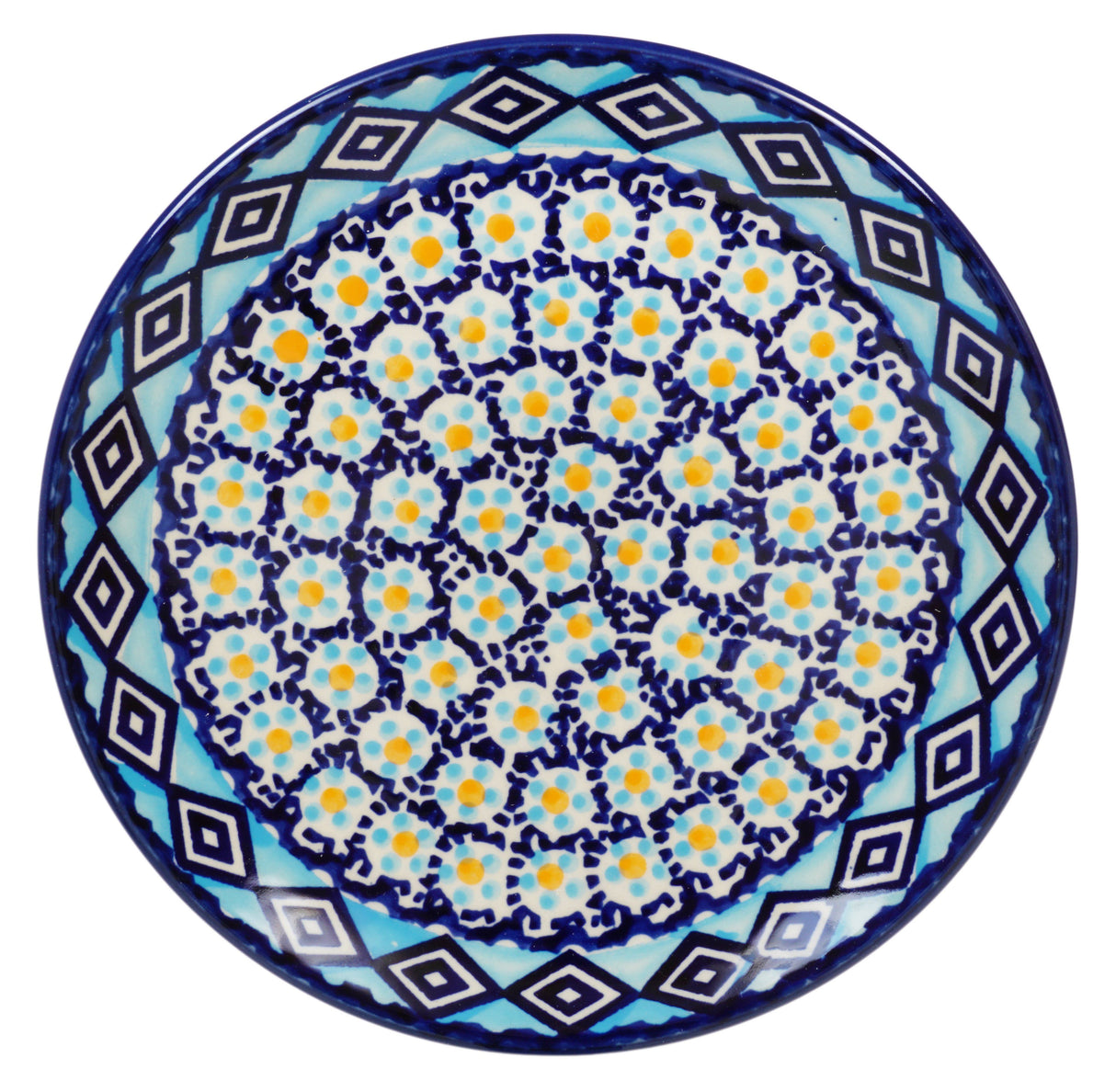 Plate, Round, Dessert, 7.25" in "Blue Diamond" by Manufaktura | T131U-DHR