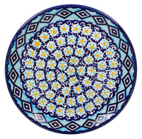A picture of a Polish Pottery 7.25" Dessert Plate (Blue Diamond) | T131U-DHR as shown at PolishPotteryOutlet.com/products/725-dessert-plate-blue-diamond