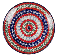 A picture of a Polish Pottery 7.25" Dessert Plate (Fanfare) | T131U-EO28 as shown at PolishPotteryOutlet.com/products/725-dessert-plate-fanfare