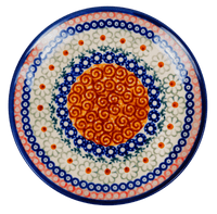 A picture of a Polish Pottery 7.25" Dessert Plate (Chocolate Swirl) | T131U-EOS as shown at PolishPotteryOutlet.com/products/725-dessert-plate-chocolate-swirl