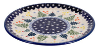 A picture of a Polish Pottery 7.25" Dessert Plate (Festive Forest) | T131U-INS6 as shown at PolishPotteryOutlet.com/products/round-dessert-plate-t131u-ins6