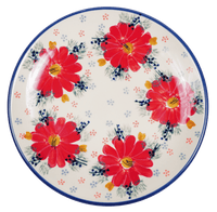 A picture of a Polish Pottery 7.25" Dessert Plate (Zinnia Zest) | T131U-IS01 as shown at PolishPotteryOutlet.com/products/7-25-dessert-plate-zinnia-zest