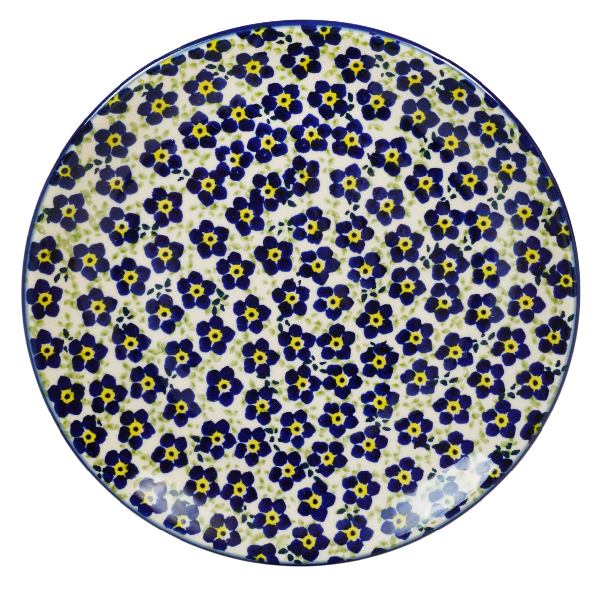 Plate, Round, Dessert, 7.25" in "Floral Revival Blue" by Manufaktura | T131U-MKOB