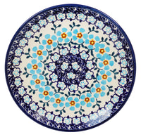 A picture of a Polish Pottery 7.25" Dessert Plate (Sky Blue Border) | T131U-MS04 as shown at PolishPotteryOutlet.com/products/7-25-dessert-plate-sky-blue-border