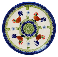 A picture of a Polish Pottery 7.25" Dessert Plate (Chicken Dance) | T131U-P320 as shown at PolishPotteryOutlet.com/products/725-dessert-plate-chicken-dance