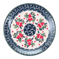 A picture of a Polish Pottery 7.25" Dessert Plate (Evergreen Bells) | T131U-PZDG as shown at PolishPotteryOutlet.com/products/7-25-dessert-plate-evergreen-bells-t131u-pzdg