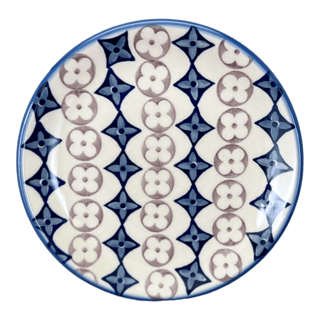 Plate, Round, Dessert, 7.25" in "Diamond Blossoms" by Manufaktura | T131U-ZP03