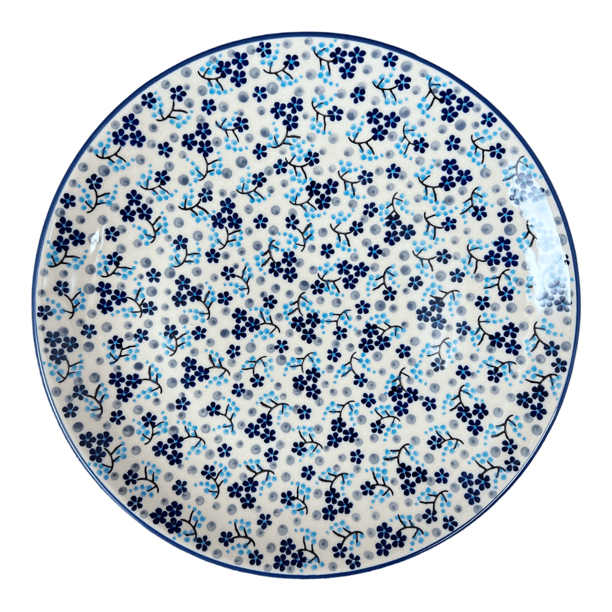 Plate, Round, Dinner, 10" in "Scattered Blues" by Manufaktura | T132S-AS45