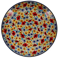 A picture of a Polish Pottery 10" Dinner Plate (Sunlit Blossoms) | T132S-AS62 as shown at PolishPotteryOutlet.com/products/10-dinner-plate-sunlit-blossoms