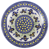 A picture of a Polish Pottery 10" Dinner Plate (Iris) | T132S-BAM as shown at PolishPotteryOutlet.com/products/10-dinner-plate-iris