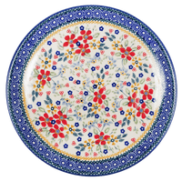 A picture of a Polish Pottery 10" Dinner Plate (Ruby Bouquet) | T132S-DPCS as shown at PolishPotteryOutlet.com/products/10-dinner-plate-ruby-bouquet