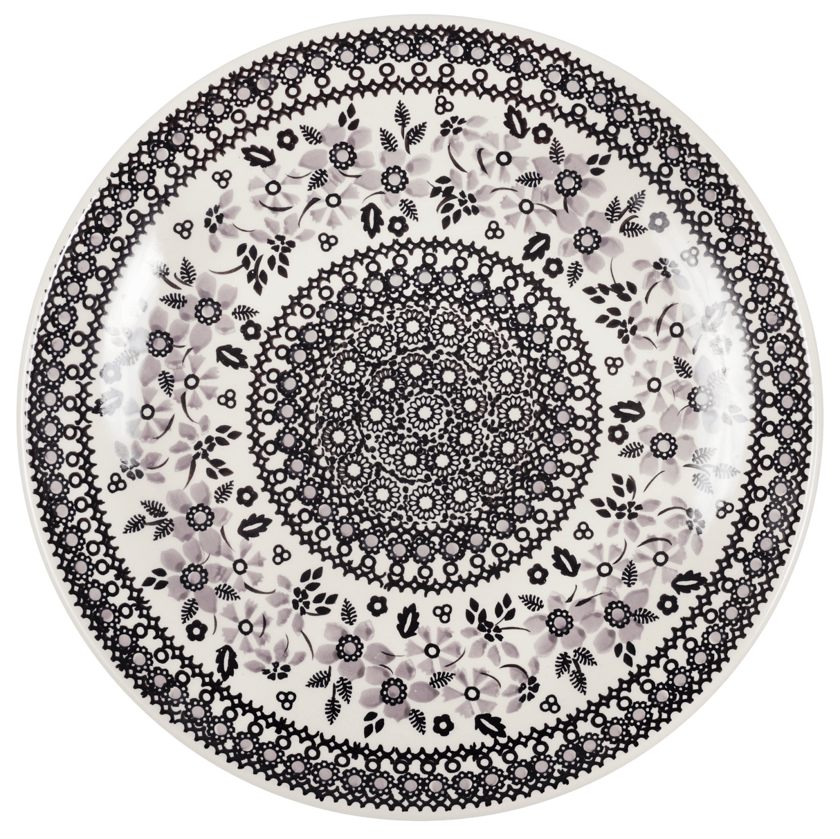 Plate, Round, Dinner, 10" in "Duet in Black & Grey" by Manufaktura | T132S-DPSC