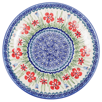 A picture of a Polish Pottery 10" Dinner Plate (Lily in the Grass) | T132S-EO33 as shown at PolishPotteryOutlet.com/products/10-dinner-plate-lily-in-the-grass