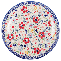 A picture of a Polish Pottery 10" Dinner Plate (Full Bloom) | T132S-EO34 as shown at PolishPotteryOutlet.com/products/10-dinner-plate-full-bloom