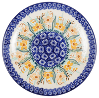 A picture of a Polish Pottery 10" Dinner Plate (Sun-Kissed Garden) | T132S-GM15 as shown at PolishPotteryOutlet.com/products/10-dinner-plate-sun-kissed-garden