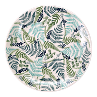 A picture of a Polish Pottery 10" Dinner Plate (Scattered Ferns) | T132S-GZ39 as shown at PolishPotteryOutlet.com/products/10-dinner-plate-scattered-ferns-t132s-gz39
