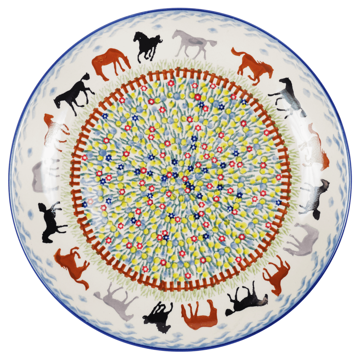 Plate, Round, Dinner, 10" in "Wild Horses" by Manufaktura | T132S-INK1