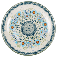 A picture of a Polish Pottery 10" Dinner Plate (Baby Blue Blossoms) | T132S-JS49 as shown at PolishPotteryOutlet.com/products/10-dinner-plate-baby-blue-blossoms