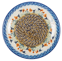 A picture of a Polish Pottery 10" Dinner Plate (Hummingbird Harvest) | T132S-JZ35 as shown at PolishPotteryOutlet.com/products/10-dinner-plate-hummingbird-harvest